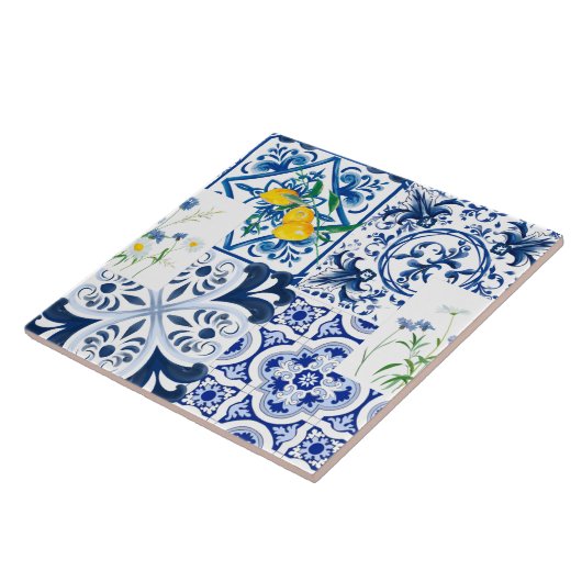 mediterrane Fliesen, sizilianische Fliesen, Majoli Fliese (Seite)