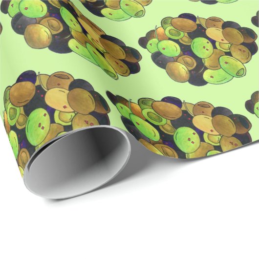 Mediterrane gemischte Oliven Griechische Kalamata Geschenkpapier (Rolleneckpunkt)