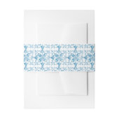Mediterrane Hochzeitseinladung Azul Tile Einladungsbanderole (Vorderseite Beispiel)