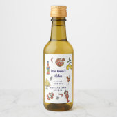 Mediterrane italienische Sommer Doodle Mini Gefall Weinetikett (Vorderseite)