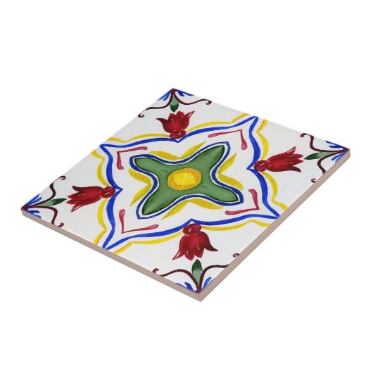 mediterrane Kacheln, Majolika, sizilianischer Stil Fliese (Seite)