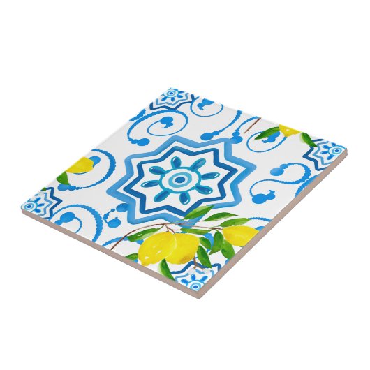 mediterrane Kacheln, Majolika, sizilianischer Stil Fliese (Seite)