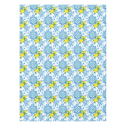 mediterrane Kacheln, Majolika, sizilianischer Stil Tischdecke (Vorderseite)