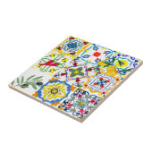 mediterrane Kacheln, Oliven, Chili, Paprikaschoten Fliese (Seite)