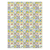 mediterrane Kacheln, Oliven, Chili, Paprikaschoten Tischdecke (Vorderseite)