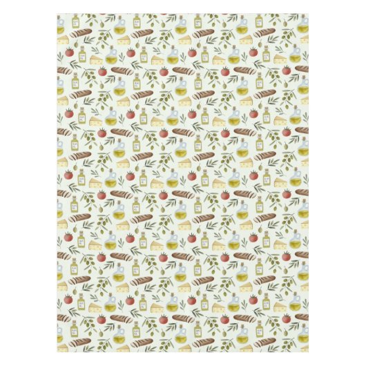 Mediterrane Küche- kulinarische Tischdecke (Vorderseite)