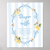 Mediterrane Lemon Blue Bows Diaper Poster (Vorne)