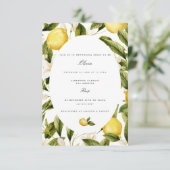 Mediterrane Lemon Bridal Dusche Einladung (Stehend Vorderseite)