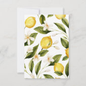 Mediterrane Lemon Bridal Dusche Einladung (Rückseite)