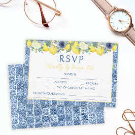 Mediterrane Lemon Hochzeit RSVP Antwortkarte Karte