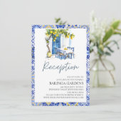 Mediterrane Lemon Hochzeitskarte Begleitkarte (Stehend Vorderseite)