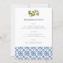 Mediterrane Lemon Tile Bachelorette Wochenende Car Einladung