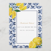 Mediterrane Lemon Tile Bachelorette Wochenende Car Einladung (Vorne/Hinten)