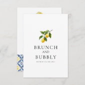 Mediterrane Lemon-Tile-Brautparty-Karte Einladung (Vorne/Hinten)