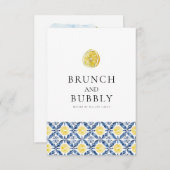 Mediterrane Lemon-Tile-Brautparty-Karte Einladung (Vorne/Hinten)