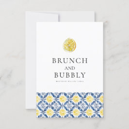 Mediterrane Lemon-Tile-Brautparty-Karte Einladung