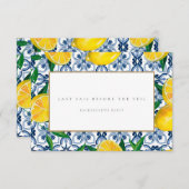 Mediterrane Lemon Tile Junggeselinnen-Abschied Car Einladung (Vorne/Hinten)