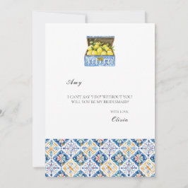 Mediterrane Lemon Tiles Bridesmaid - Vorschlagskar Save The Date