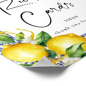 Mediterrane LemonaBridal Dusche Rezeptkarte Zeiche Poster (Ecke)