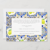 Mediterrane Limone Save the Date Hochzeitskarte (Rückseite)