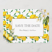 Mediterrane Limone Save the Date Hochzeitskarte (Vorne/Hinten)