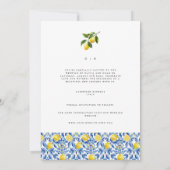 Mediterrane Limone Save the Date Hochzeitskarte Ankündigung (Rückseite)
