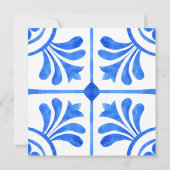 Mediterrane Majolica Fliesen Zitronen Geburtstagsp Einladung (Rückseite)