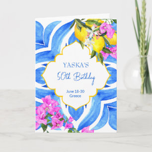 Mediterrane Majolica Fliesen Zitronen Geburtstagsp Einladung