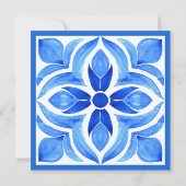 Mediterrane Majolica Fliesen Zitronen Geburtstagsp Einladung (Rückseite)