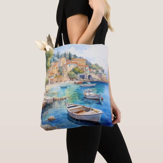 Mediterrane Meereslandschaften Ölmalerei Design Tasche (Von Nahem)