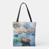 Mediterrane Meereslandschaften Ölmalerei Design Tasche (Rückseite)