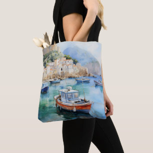 Mediterrane Meereslandschaften Ölmalerei Design Tasche