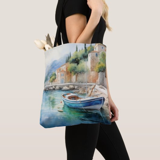 Mediterrane Meereslandschaften Ölmalerei Design Tasche (Von Nahem)