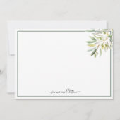 mediterrane Olivenzweig Rustikale Personalisiert Mitteilungskarte (Vorderseite)