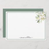 mediterrane Olivenzweig Rustikale Personalisiert Mitteilungskarte (Vorne/Hinten)