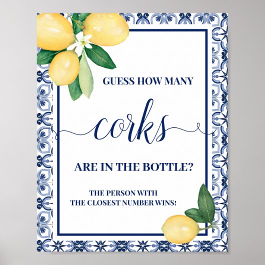 Mediterrane Schätzung Wie viele Corks Duschspiel Poster (Vorne)