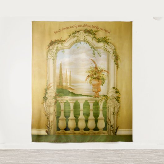 Mediterrane Seeblick Wandteppich (Vorderseite)