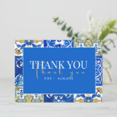 Mediterrane Sommer moderne Fliese "Danke" Karte (Stehend Vorderseite)