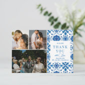 Mediterrane Sommerhochzeit "Danke" Karte (Stehend Vorderseite)