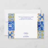 Mediterrane Sommerhochzeit "Danke" Karte (Rückseite)