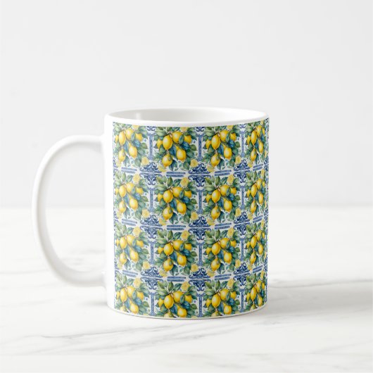 Mediterrane Tasse Lemon Garden Blue Tile (Links)