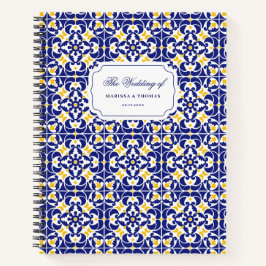 Mediterrane Tiles Blue & Yellow Wedding Planner Notizblock