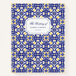 Mediterrane Tiles Blue & Yellow Wedding Planner Notizblock