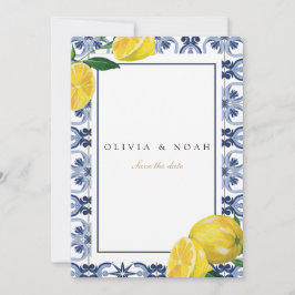 Mediterrane Tiles Save the Date Wedding Card Ankündigung
