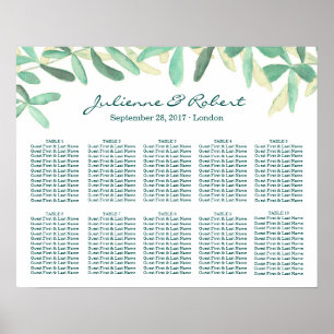 Mediterrane Vegetation Hochzeitskarte Poster