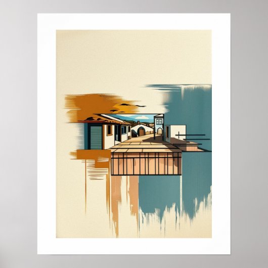 Mediterrane Villa Vintag Poster (Vorne)