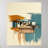 Mediterrane Villa Vintag Poster (Vorne)