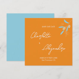 Mediterrane Vögel Hochzeit retten Datum Orange