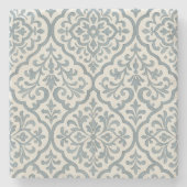 Mediterrane Wasserfarbe Gray Arabesque Elegante Steinuntersetzer (Vorderseite)