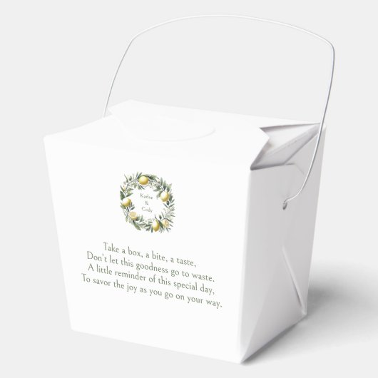 Mediterrane Zitrone und Oliven Nimm me Zuhause Lef Geschenkschachtel (Vorderseite)